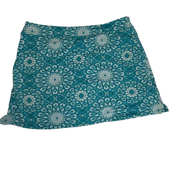 Tranquility By Colorado Clothing Large Turquoise & White Patterned Skirt 3898 - Picture 2 of 7